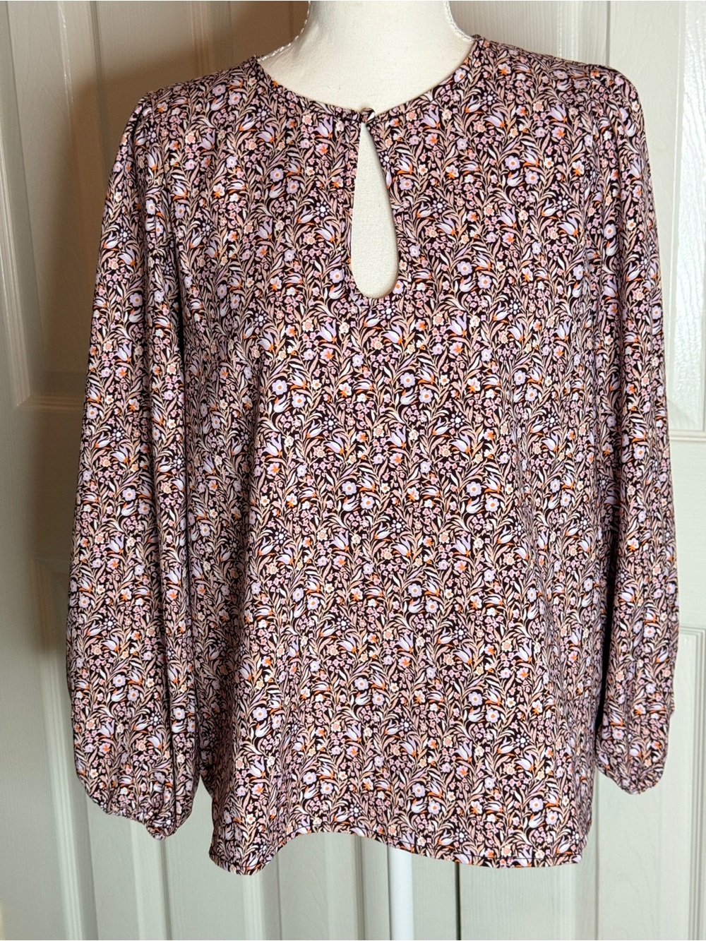 J.Crew Floral Flourish Puff Sleeve Blouse Top S EUC